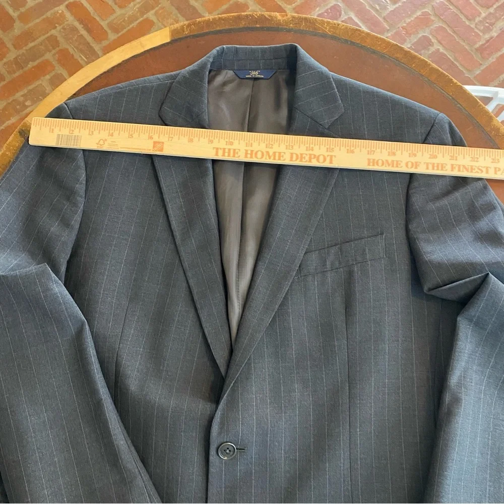 Brooks Brothers 346 Mens Stretch Navy Two Button Wool‎ Blend Sport Coat Size 43L